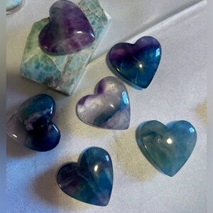 Rainbow Fluorite Heart Gemstone